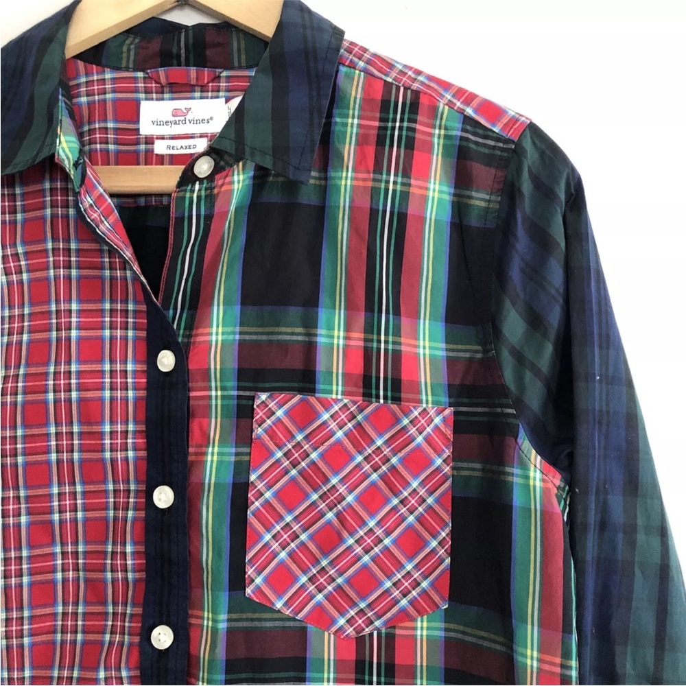 Vineyard Vines Patchwork Plaid Button-Down Shirt … - image 3